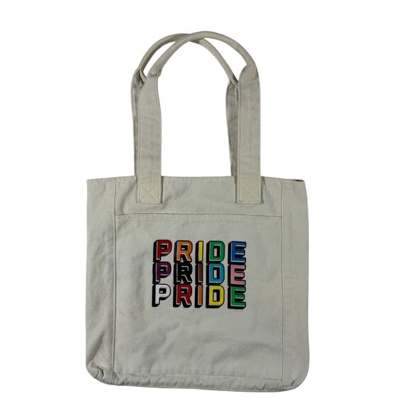 Pride Canvas Tote Bag Washable Reusable Grocery Book Bag LGBTQ+ Multicolor - Picture 2 of 4